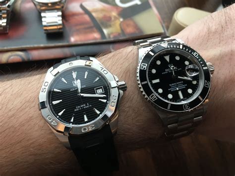 tag heuer aquaracer calibre 5 automatic vs rolex submariner|tag heuer aquaracer professional review.